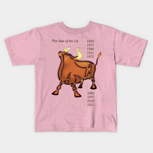 Chinese Year of the Ox Kids T-Shirt by KnotYourWorld4